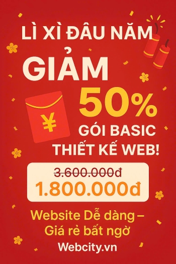Lì Xì đầu năm giảm 50% cho thiết kế website